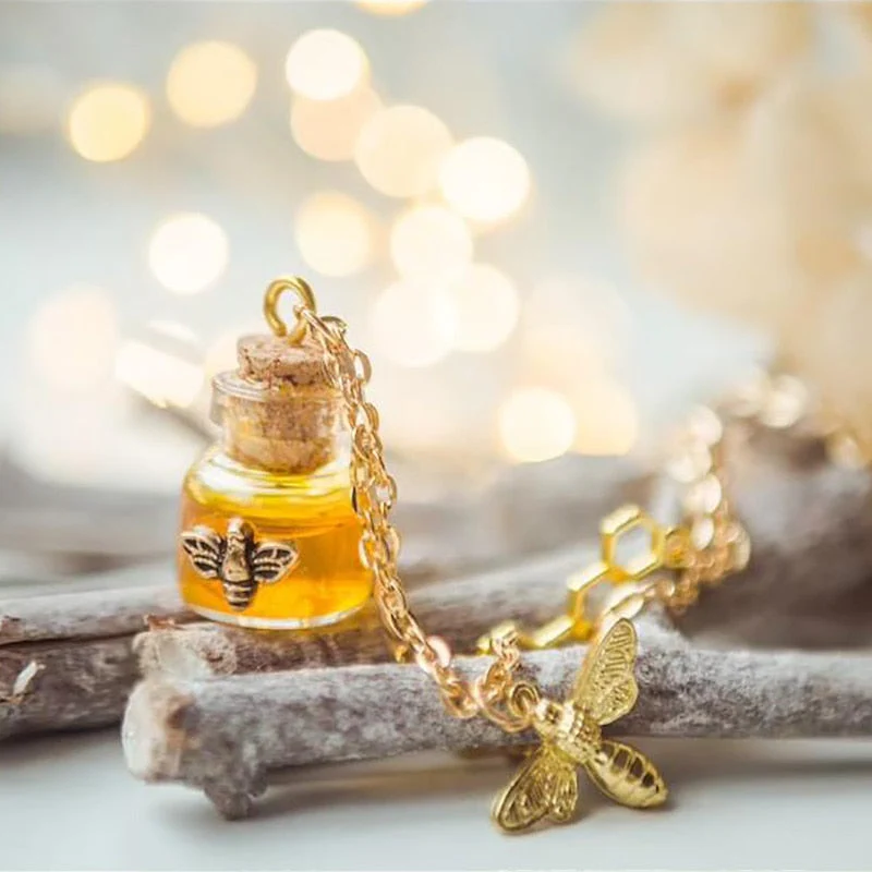 Honey Charm Bee Bottle Necklace - Image 4