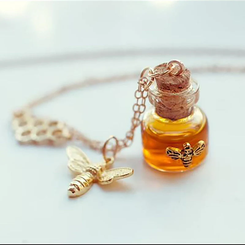 Honey Charm Bee Bottle Necklace - Image 6