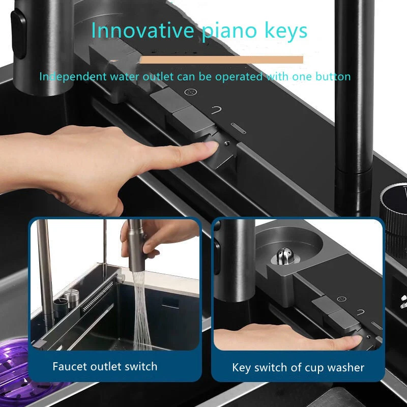 Honeycomb Digital Display Cup Rinser Prime FlowWaterfall Sink - Image 2