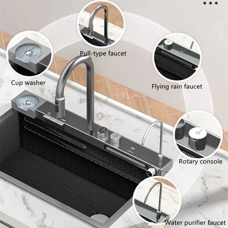 Honeycomb Digital Display Cup Rinser Prime FlowWaterfall Sink - Image 5