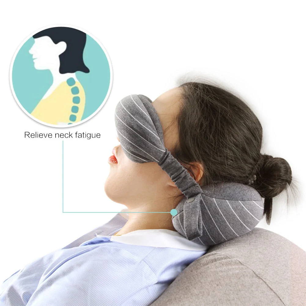 Hooded Foldable Memory Foam Neck Pillow for Travelers - Image 6