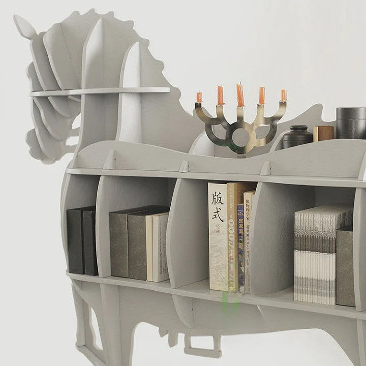Horse-Shaped Wooden Decorative Bookshelf - Image 2