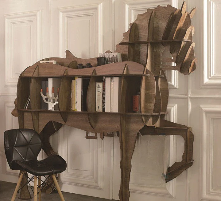Horse-Shaped Wooden Decorative Bookshelf - Image 3