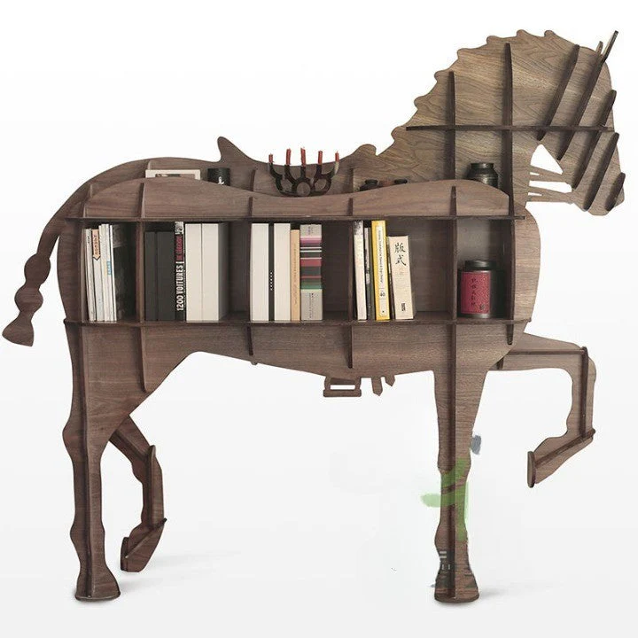 Horse-Shaped Wooden Decorative Bookshelf - Image 7