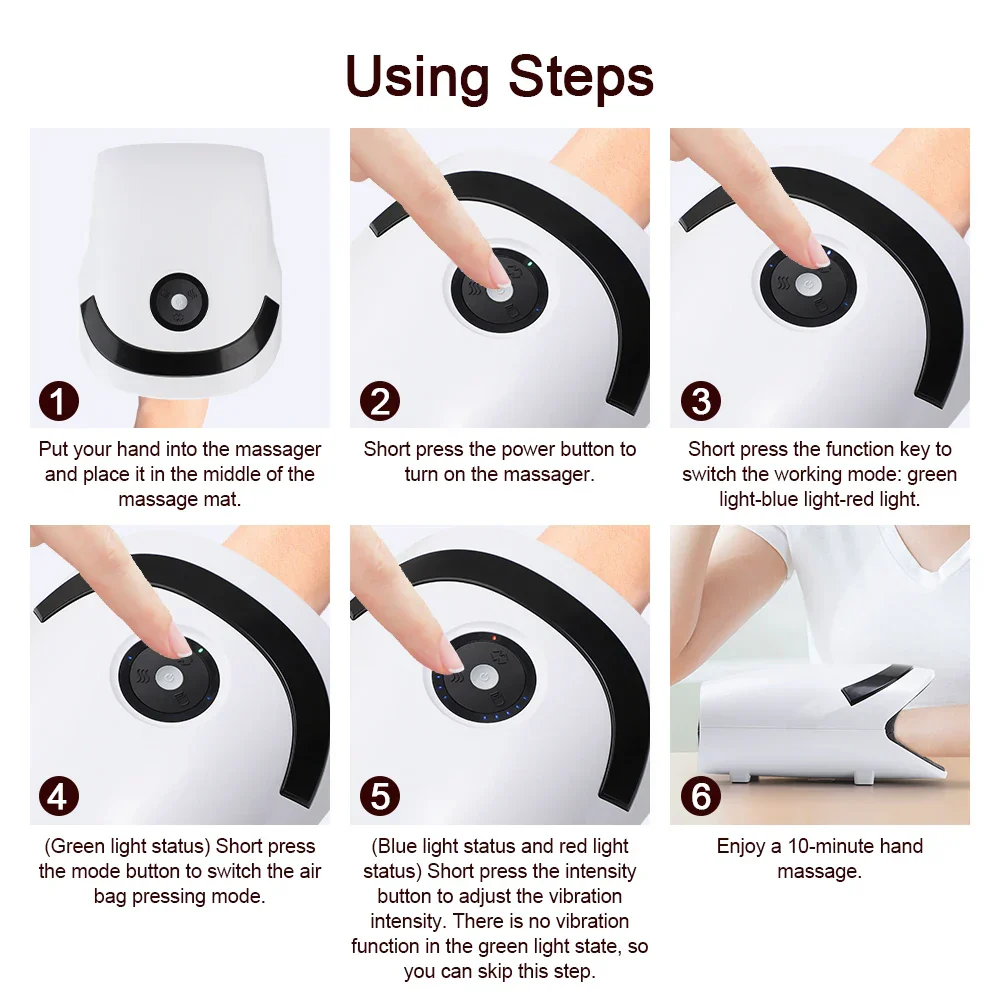 Hot Compress Electric Triple Mode Ergonomic Hand Massager - Image 7