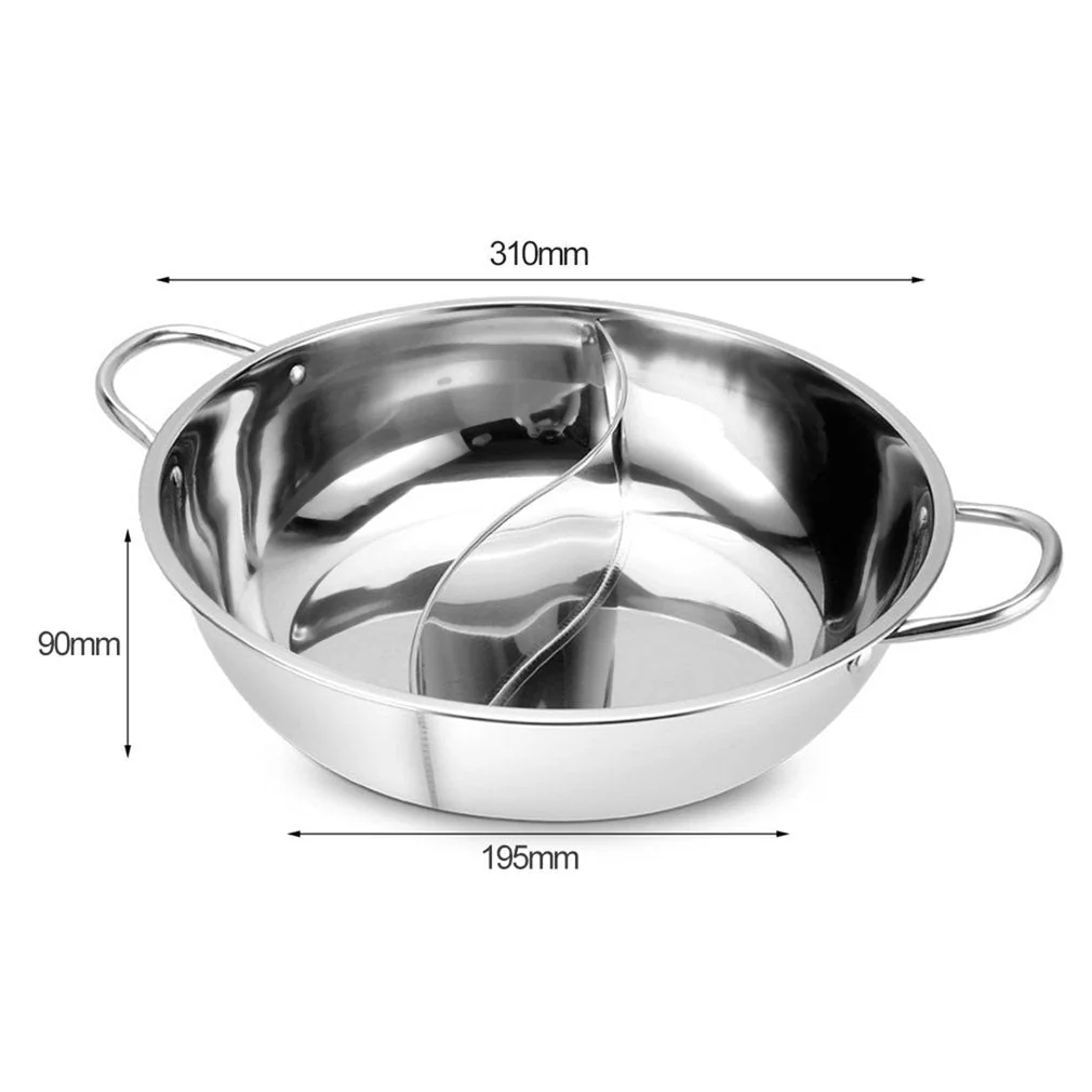 Hot Pot Twin Divided Stainless Steel Pan - Image 4