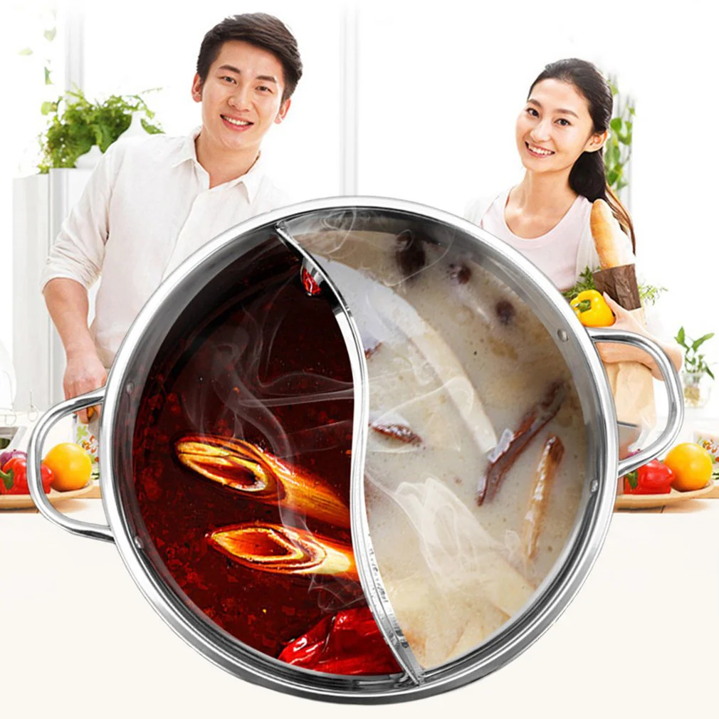 Hot Pot Twin Divided Stainless Steel Pan - Image 6