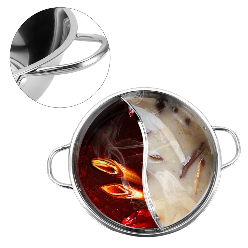 Hot Pot Twin Divided Stainless Steel Pan - Image 7