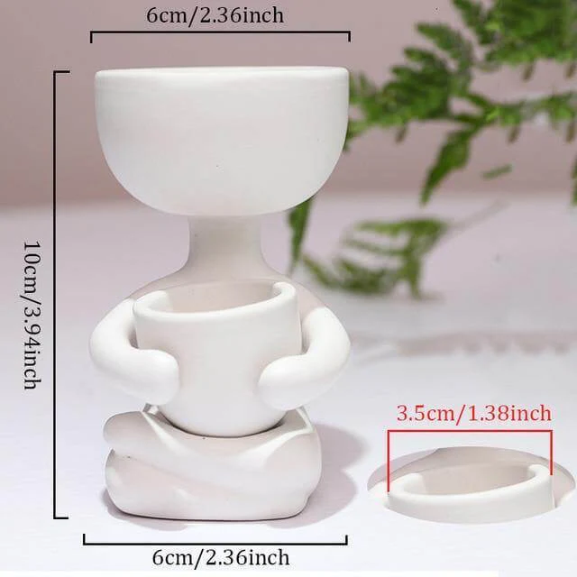 Humanoid Ceramic Flower Cute Vase - Image 15