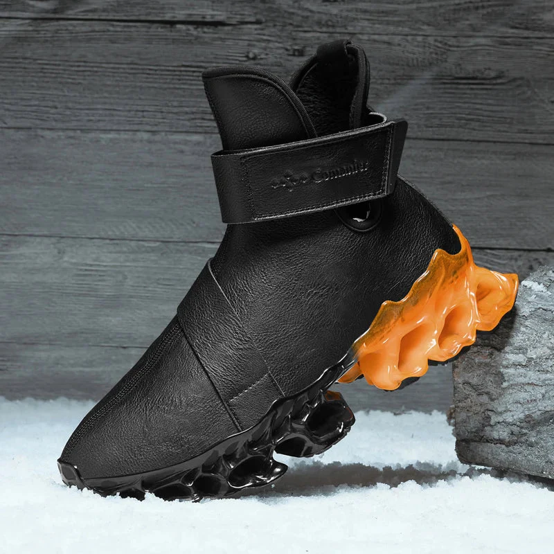Hybrid Black Orange Ergonomic Adventure Ankle Boots - Image 10
