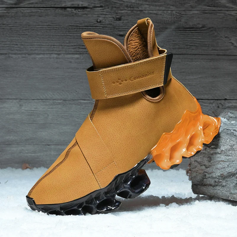 Hybrid Black Orange Ergonomic Adventure Ankle Boots - Image 9