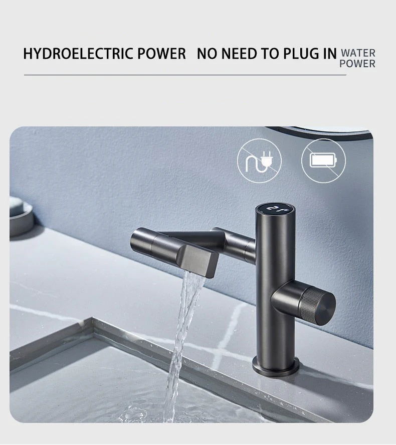 Hydroelectric Rotating Modern Smart Waterfall Faucet - Image 5