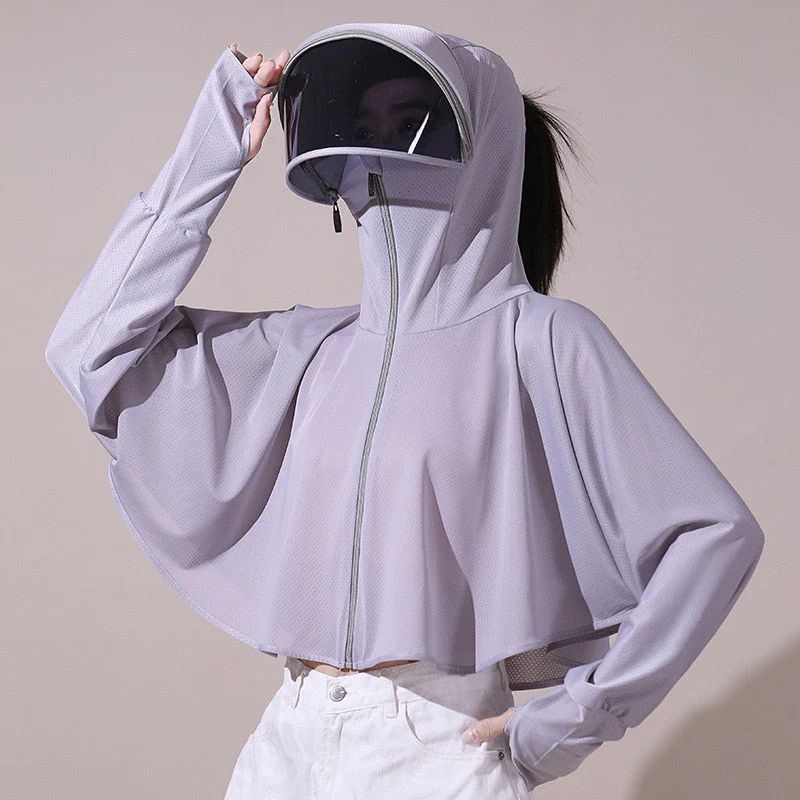 Ice Silk UV Protection Hooded Windbreaker Jacket - Image 2