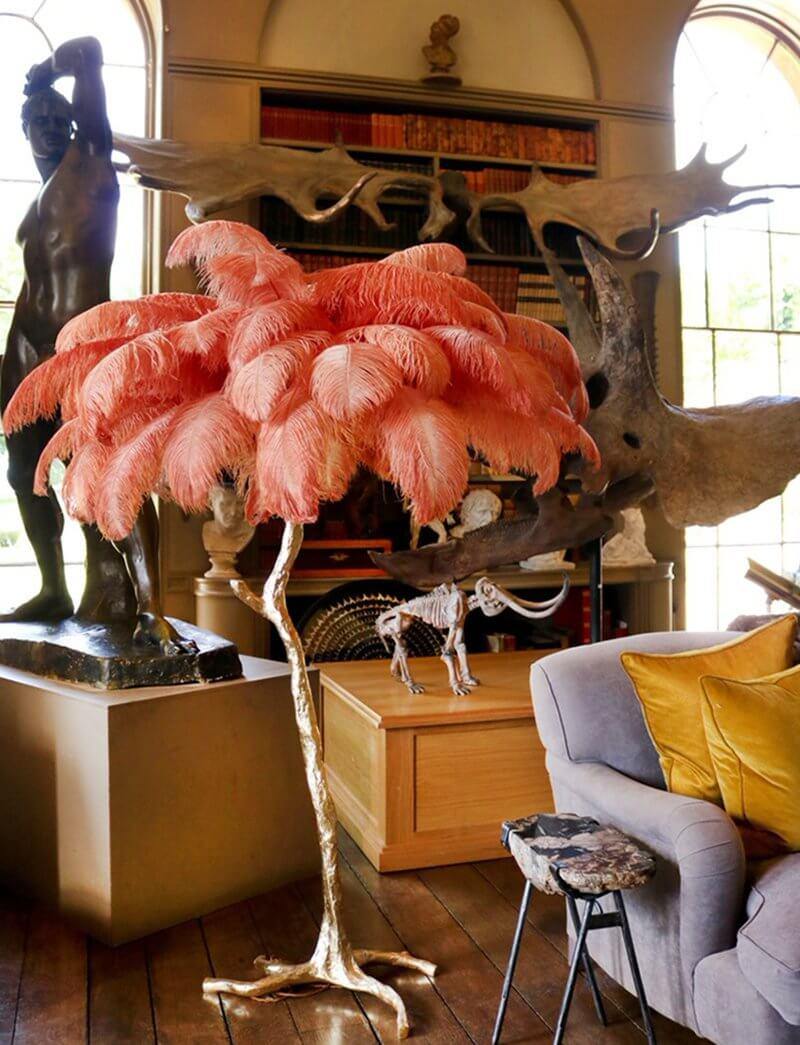 Icelandic Ostrich Feather Tree Lamp - Image 16
