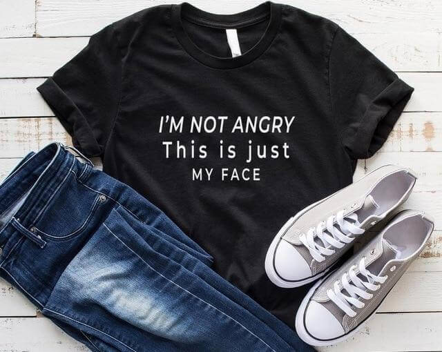 I'm not angry this is just my face Unisex T-shirt - Image 2