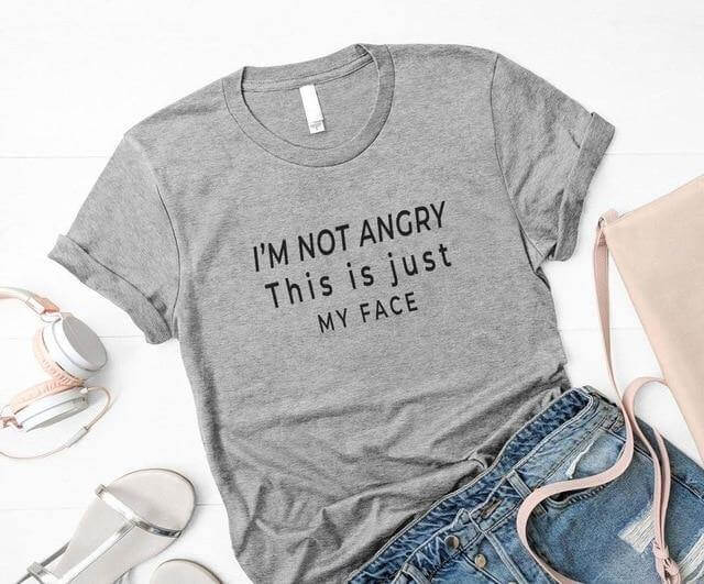 I'm not angry this is just my face Unisex T-shirt - Image 5