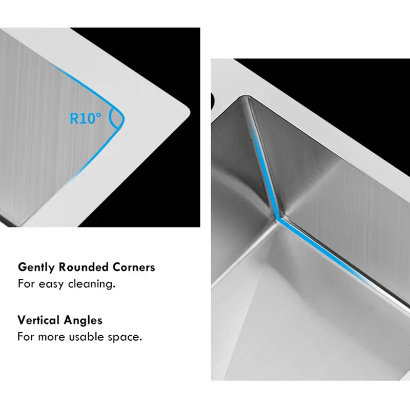Infinity Edge Steel Artisanal Brushed Kitchen Sink - Image 3