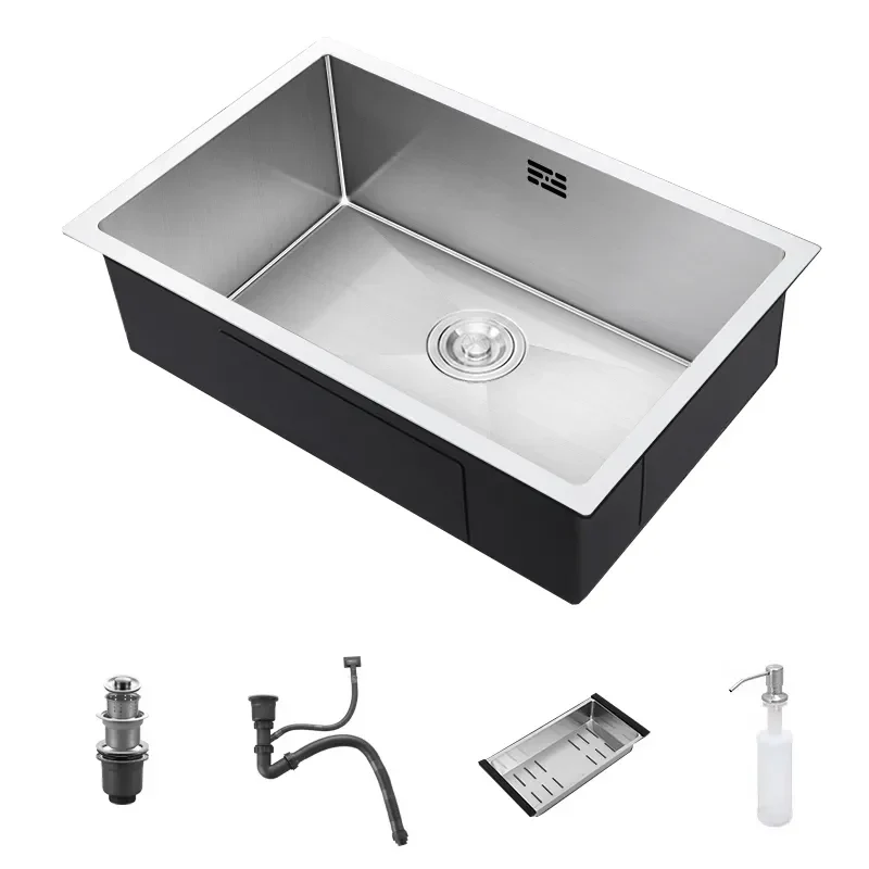 Infinity Edge Steel Artisanal Brushed Kitchen Sink - Image 7