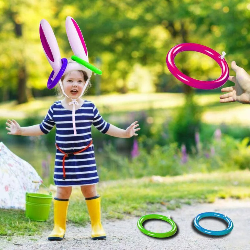 Inflatable Easter Bunny Ears Ring Game Toy - Image 2