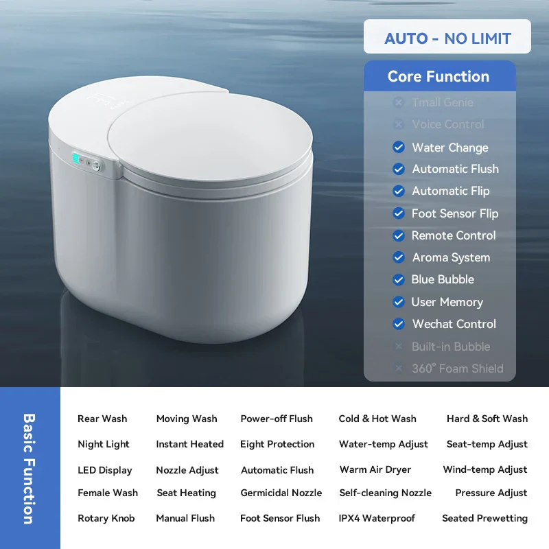 Instant Heat Compact Remote-Controlled Intelligent Automatic Bidet Toilet - Image 7