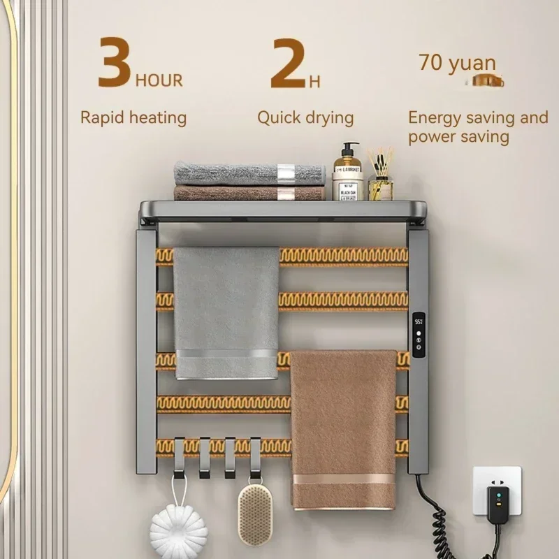Intelligent Electric Heated Towel Drying Organizer Rack - Image 6