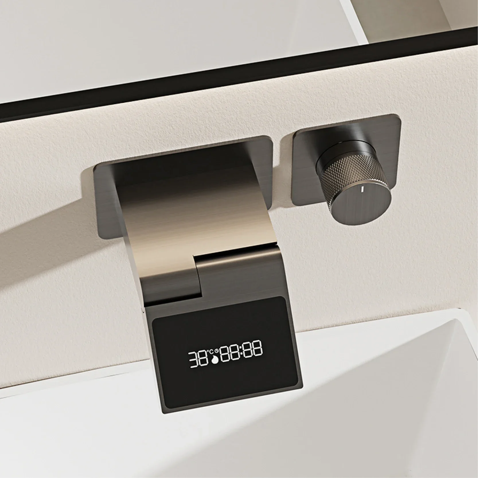 Intelligent Luxury Hidden Handle LED Digital Bathroom Faucet - Image 3