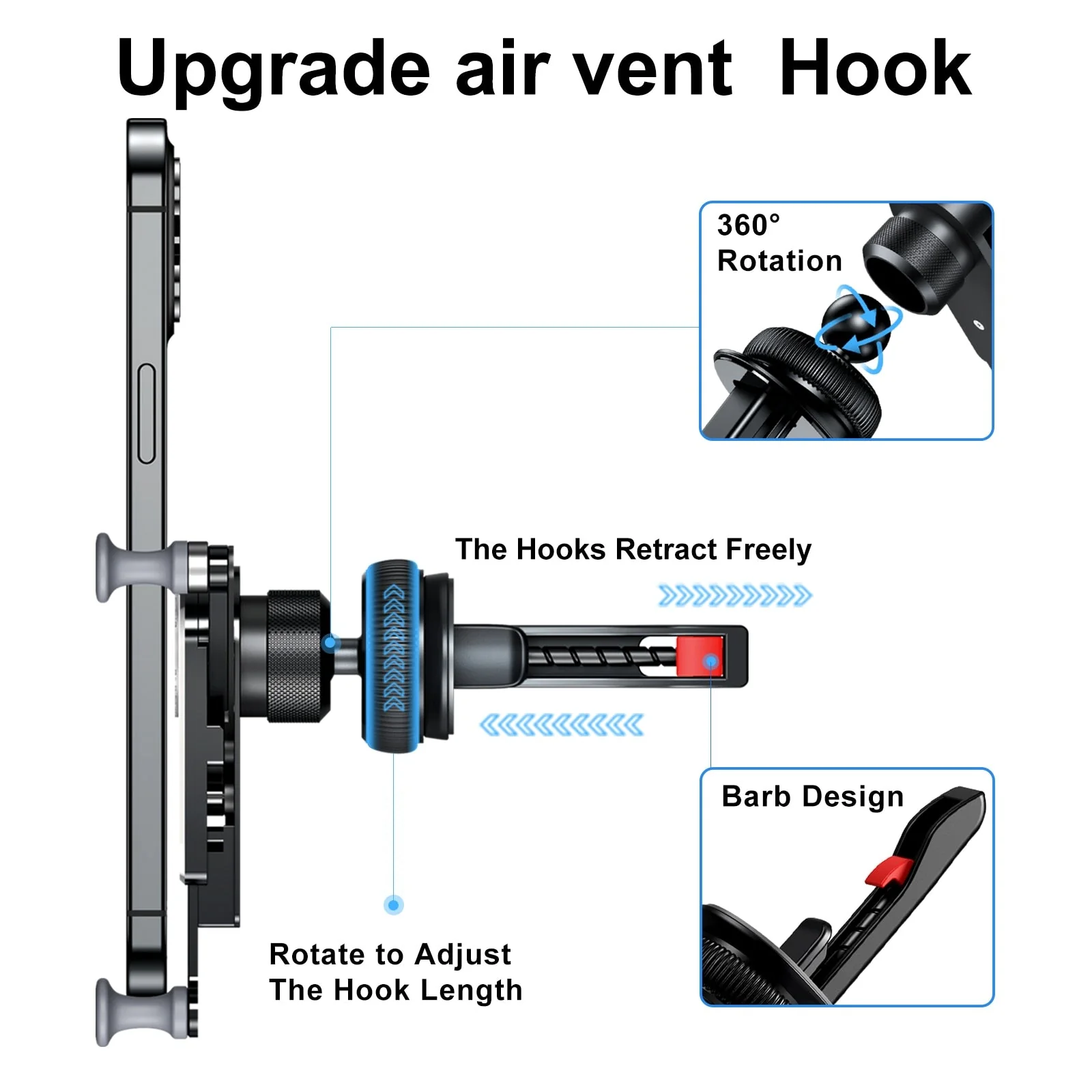 Invisible Rotatable Air Vent Mount Car Phone Holder - Image 2
