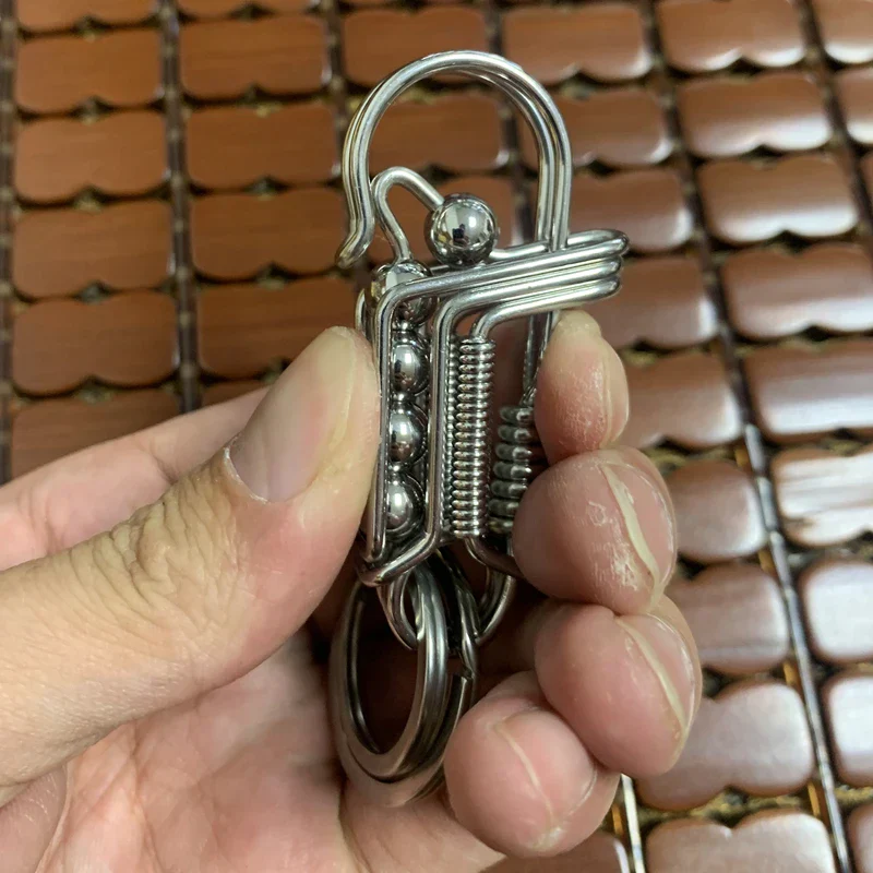 Iron Weave Stainless Matte-Finish Keychain - Image 4