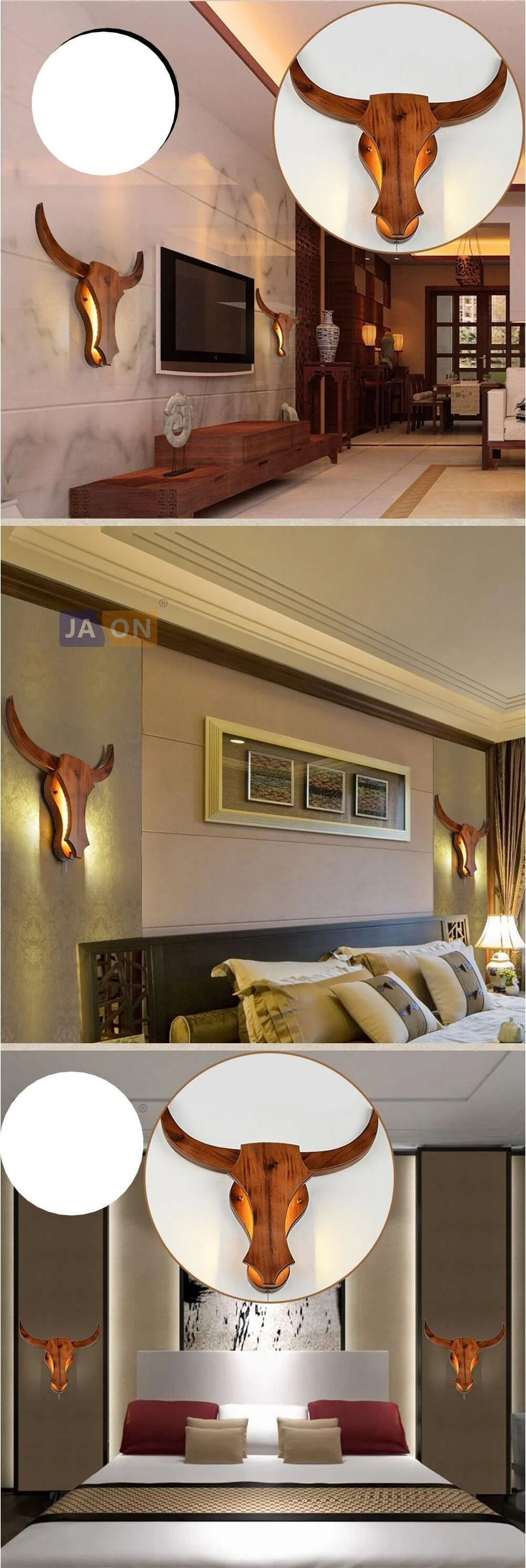 Iron Wooden Bull Led Light - Image 2
