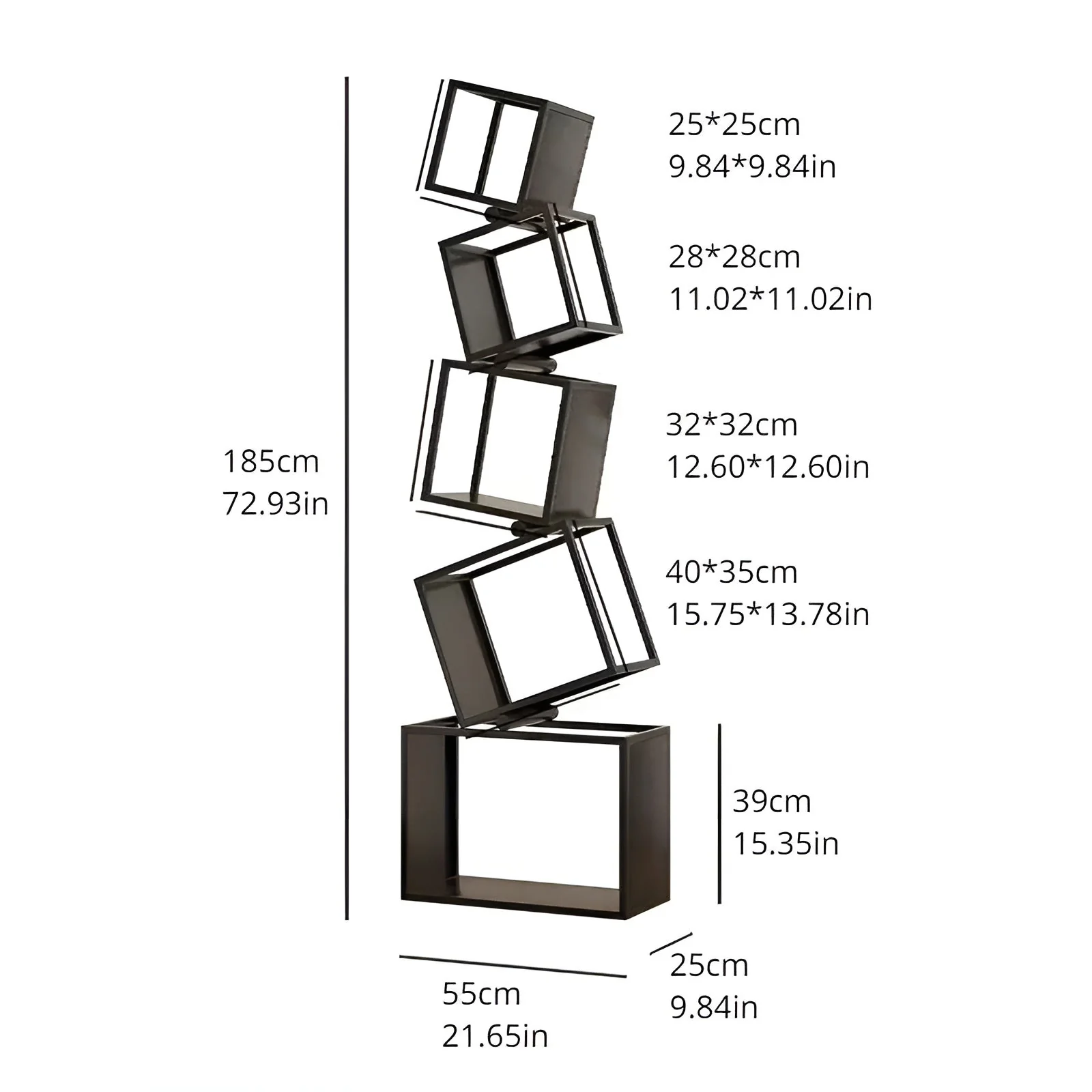 Irregular Art Iron Corner Display Bookshelf - Image 6