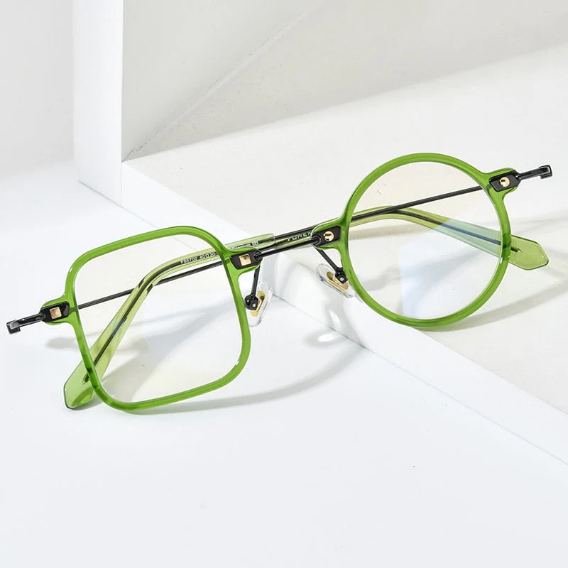 Irregular Shape Geeky Titanium Eyeglasses