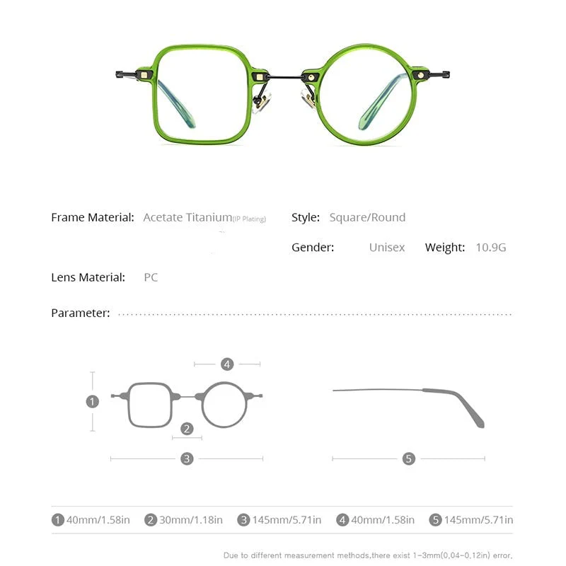 Irregular Shape Geeky Titanium Eyeglasses - Image 2