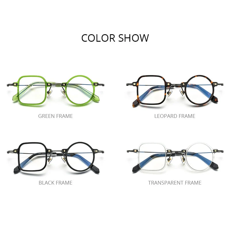 Irregular Shape Geeky Titanium Eyeglasses - Image 4