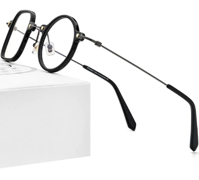 Irregular Shape Geeky Titanium Eyeglasses - Image 7