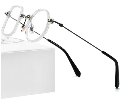 Irregular Shape Geeky Titanium Eyeglasses - Image 9