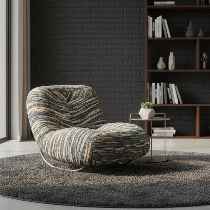 Italian Lounge Modern Curved Rocking Chair - Image 2