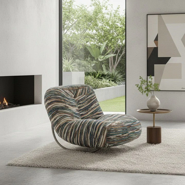 Italian Lounge Modern Curved Rocking Chair - Image 4