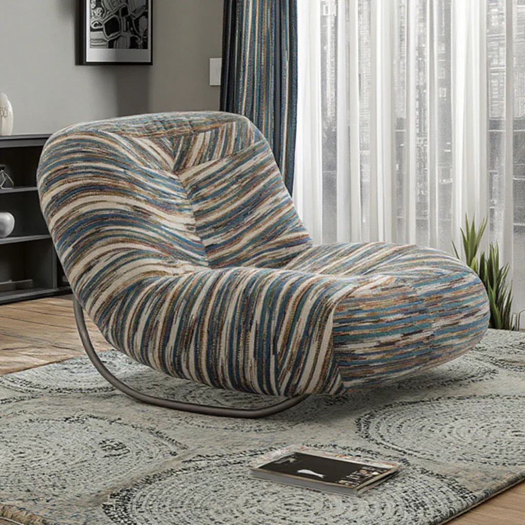 Italian Lounge Modern Curved Rocking Chair - Image 5