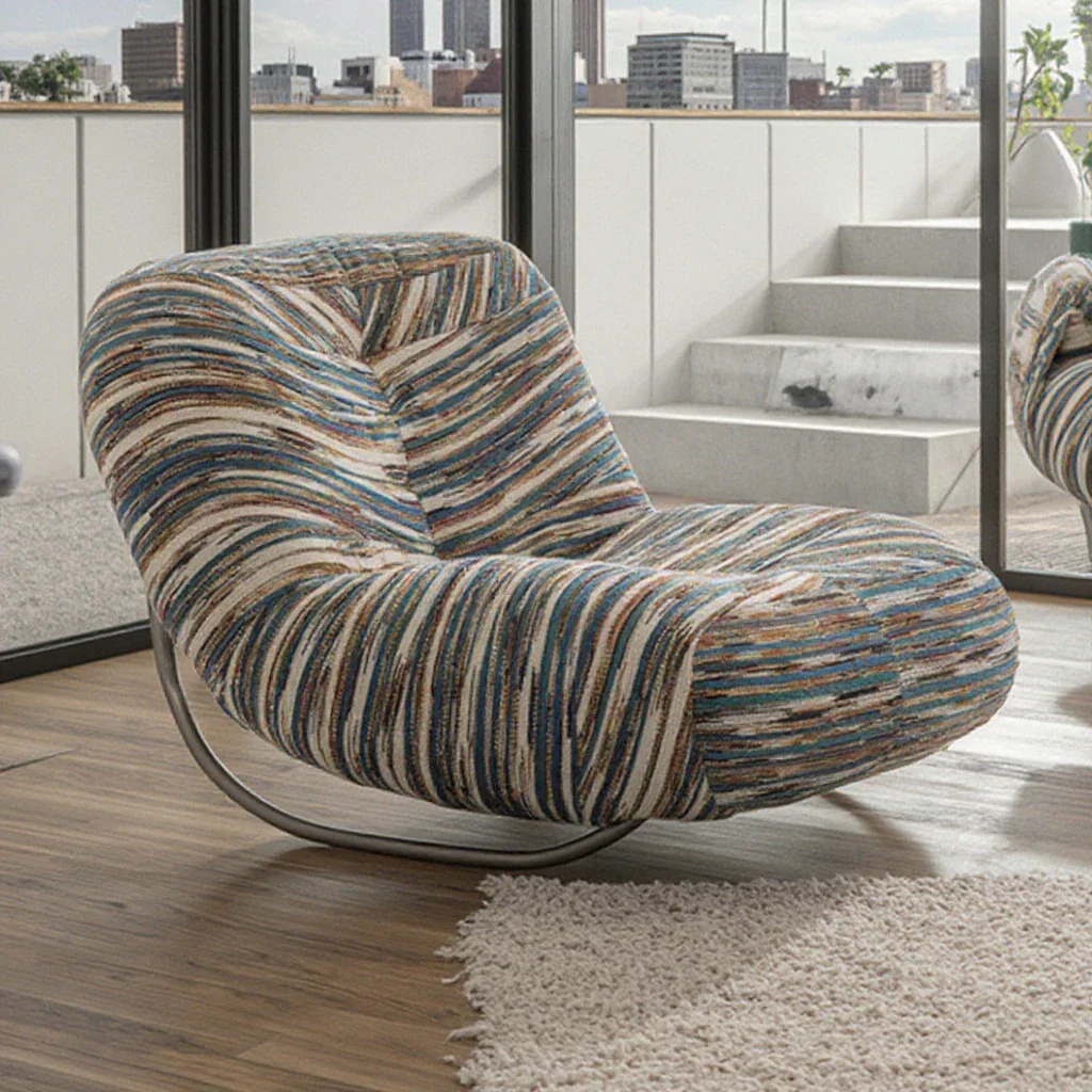 Italian Lounge Modern Curved Rocking Chair - Image 6