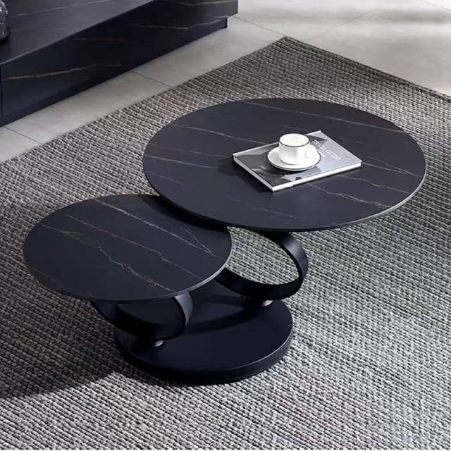 Italian Modern Two-layer Coffee Side Table with Marble Top - Image 16