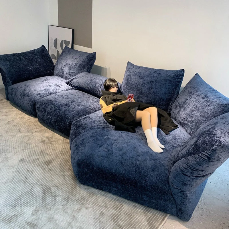 Italian Style Minimalist Modern Life Velvet Adjustable Sofa - Image 3