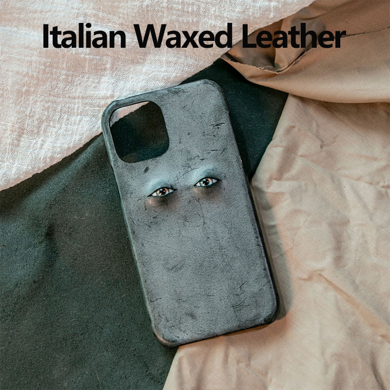 Italian Waxed Leather Creative Eye iPhone Case - Image 2