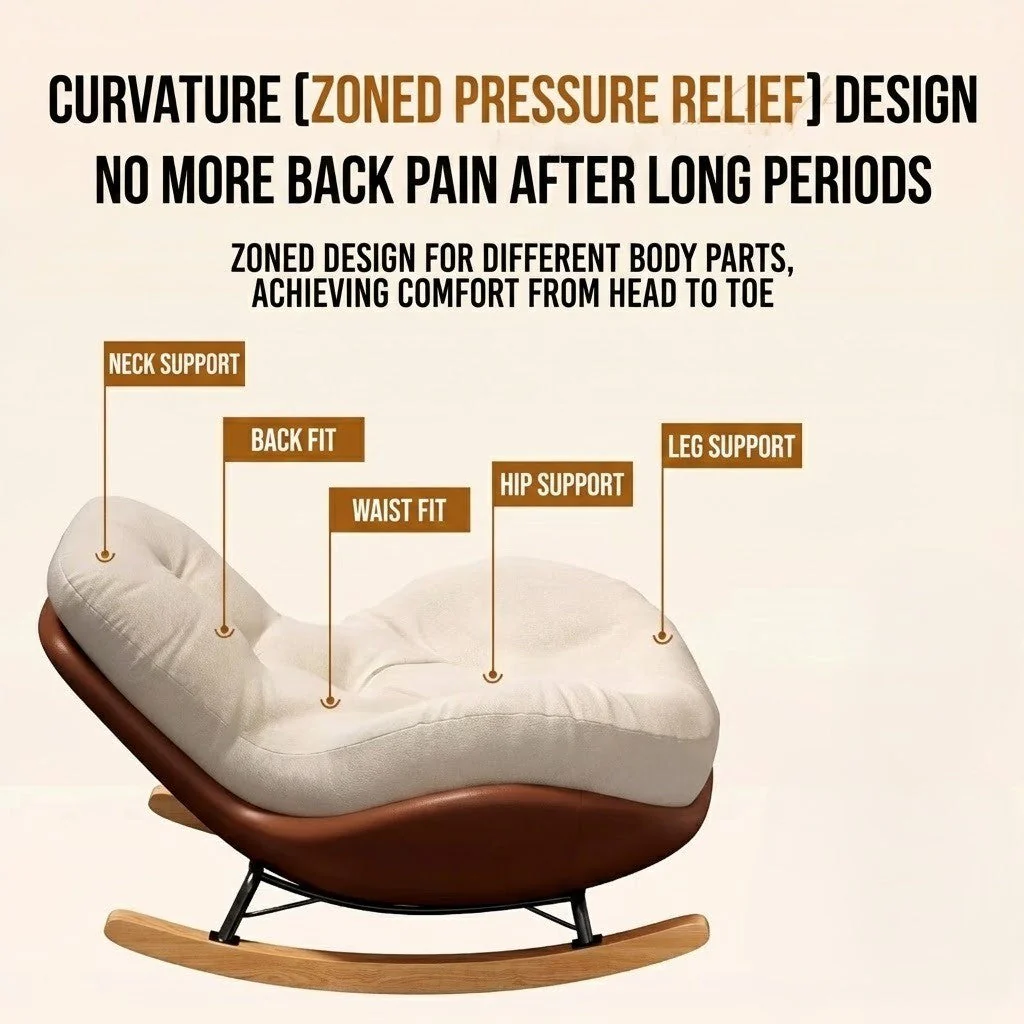 Italian Wood Soft Comfy Rocking Chair - Image 4