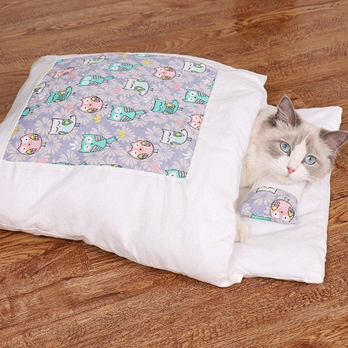 Japanese Style Adorable Cat Sleeping Bed - Image 5