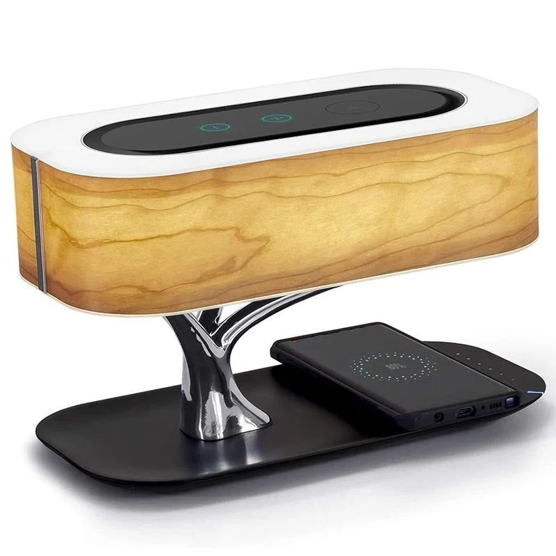 Japanese Style Dimmable Bluetooth Speaker Wireless Charger Desk Lamp - Image 8