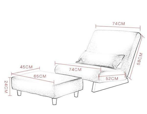 Japanese Style Floor Folding Single Sofa Chair - Image 7