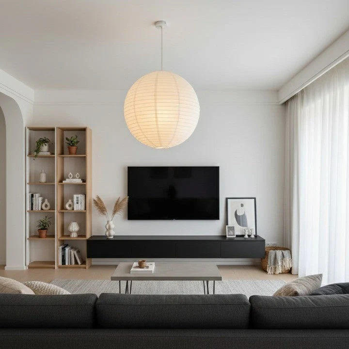 Japanese Style Paper Lantern Pendant Ceiling Lamp - Image 3