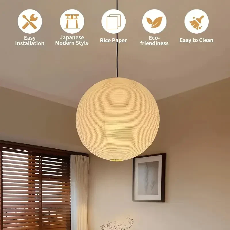 Japanese Style Paper Lantern Pendant Ceiling Lamp - Image 4