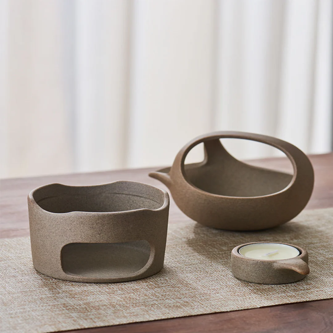 Japanese Style Simple Candle Tea Warmer Pot - Image 8