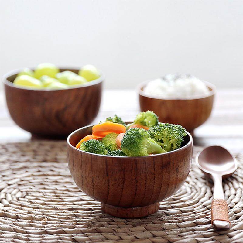 Japanese Style Wooden Bowl - Image 2